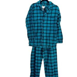 Windridge Blue & Black Plaid Cotton Pajama Set Small